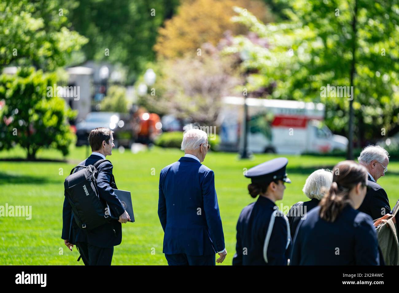 22 aprile il presidente di Washington DC Joe Biden lascia il bianco per dirigersi a Tampa, Florida. Parteciperà a due eventi della campagna elettorale a Tampa, Florida Foto Stock