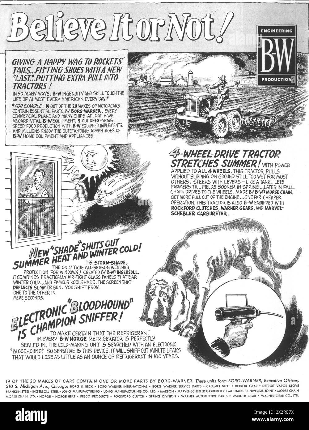 1950 Brog Warner Engineering Productions ad Foto Stock