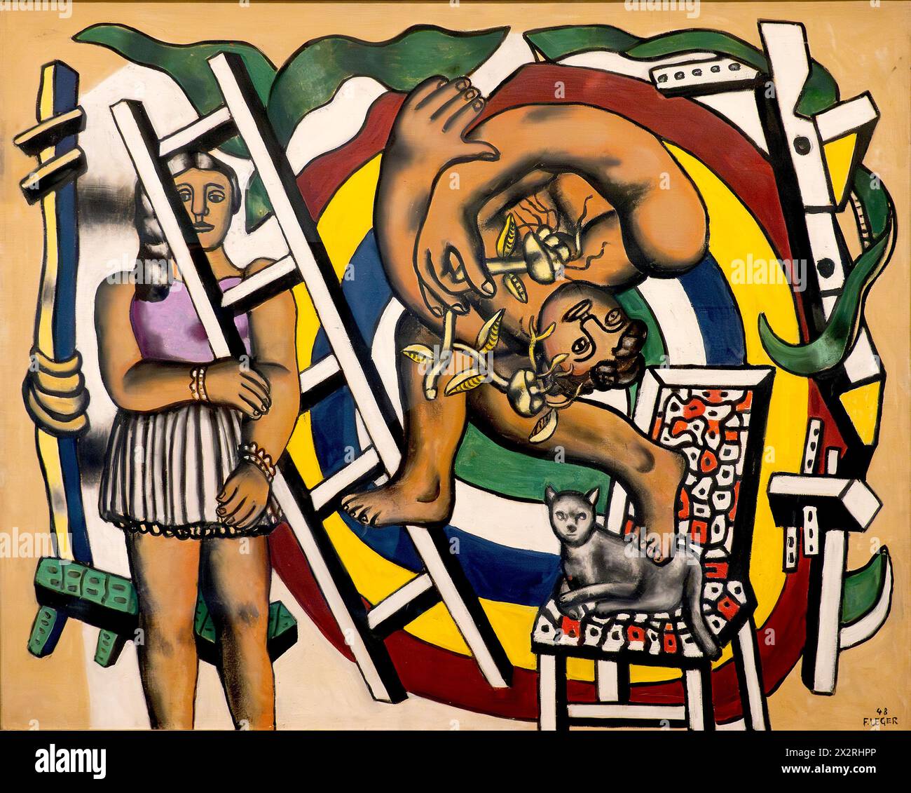 Fernand Leger pittura a olio su tela The Acrobat and His Partner 1958 Foto Stock