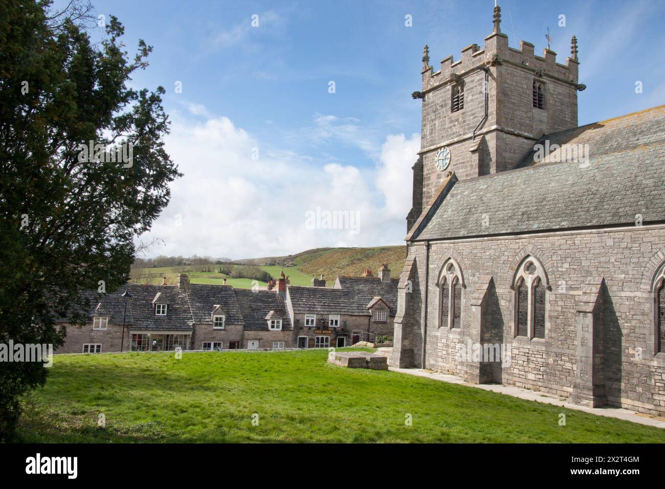 St Edwards Church, Corfe Castle, Isle of Purbeck, Dorset, Inghilterra Foto Stock