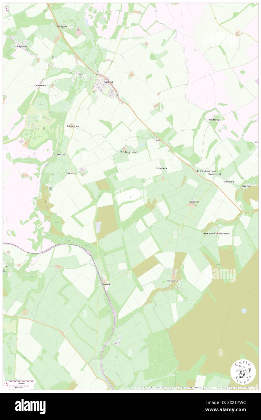 Harle Rigging, Midlothian, GB, Regno Unito, Scozia, N 55 50' 30'', S 2 57' 31'', MAP, Cartascapes Map pubblicata nel 2024. Esplora Cartascapes, una mappa che rivela i diversi paesaggi, culture ed ecosistemi della Terra. Viaggia attraverso il tempo e lo spazio, scoprendo l'interconnessione del passato, del presente e del futuro del nostro pianeta. Foto Stock