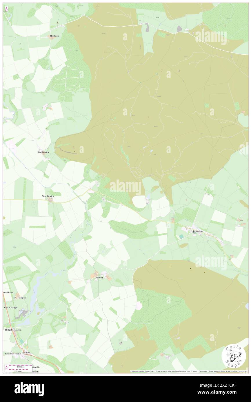 Harehope Hill, Northumberland, GB, Regno Unito, Inghilterra, N 55 28' 45'', S 1 51' 41'', MAP, Cartascapes Map pubblicata nel 2024. Esplora Cartascapes, una mappa che rivela i diversi paesaggi, culture ed ecosistemi della Terra. Viaggia attraverso il tempo e lo spazio, scoprendo l'interconnessione del passato, del presente e del futuro del nostro pianeta. Foto Stock