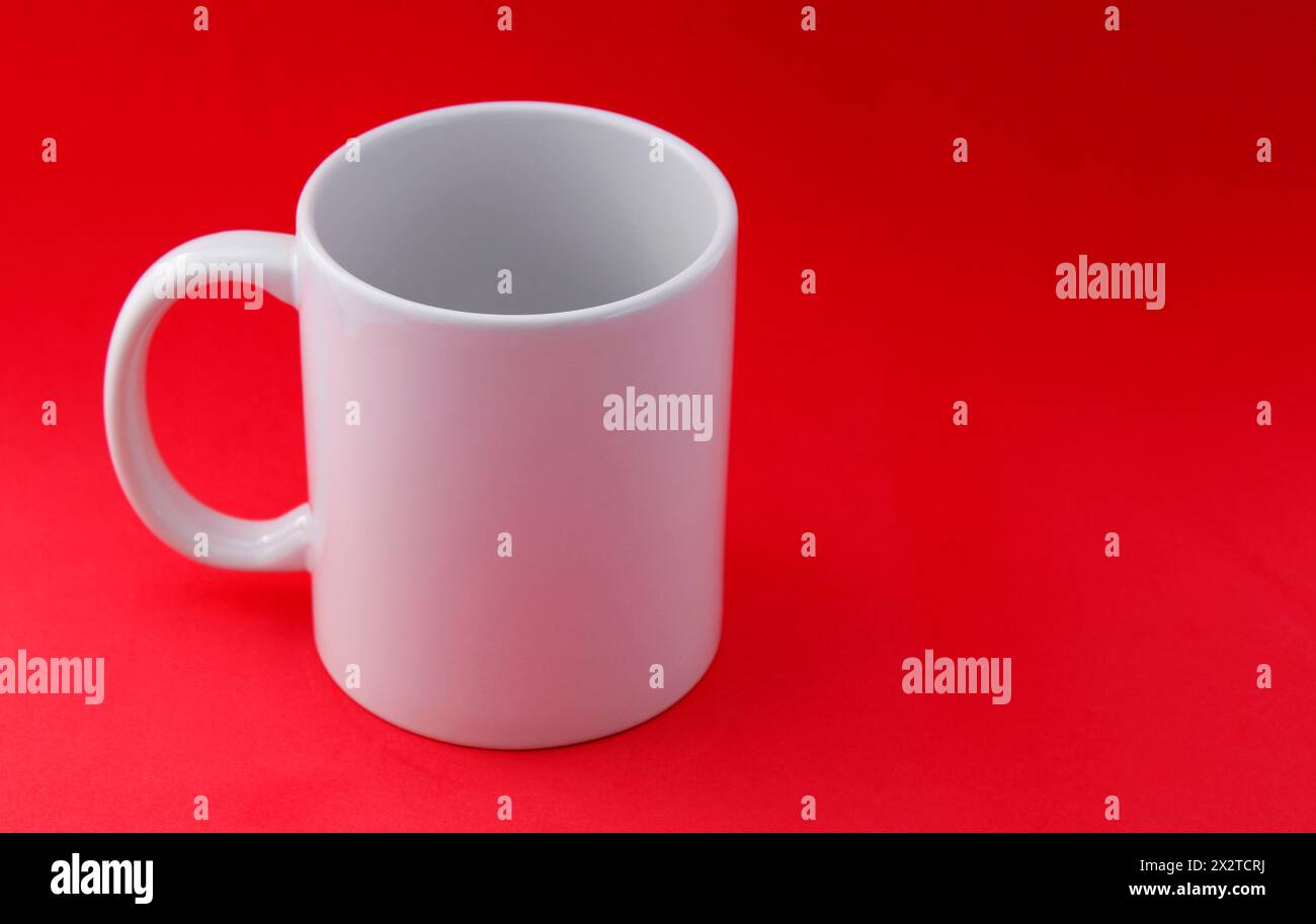 Tazza bianca per sublimare un'immagine Foto Stock