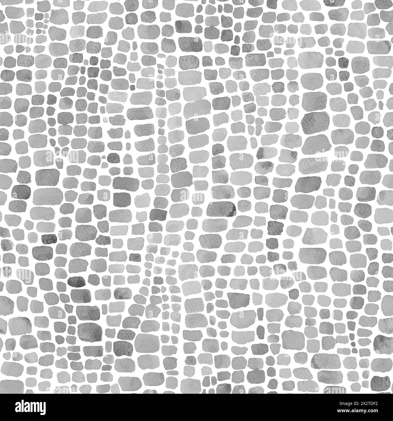 Rettile coccodrillo astratto scala il colore ad acquerello bianco e nero grigio sfondo senza cuciture. Acquerello stampa in scala di pelle di animali disegnata a mano. Tex geometrico Foto Stock