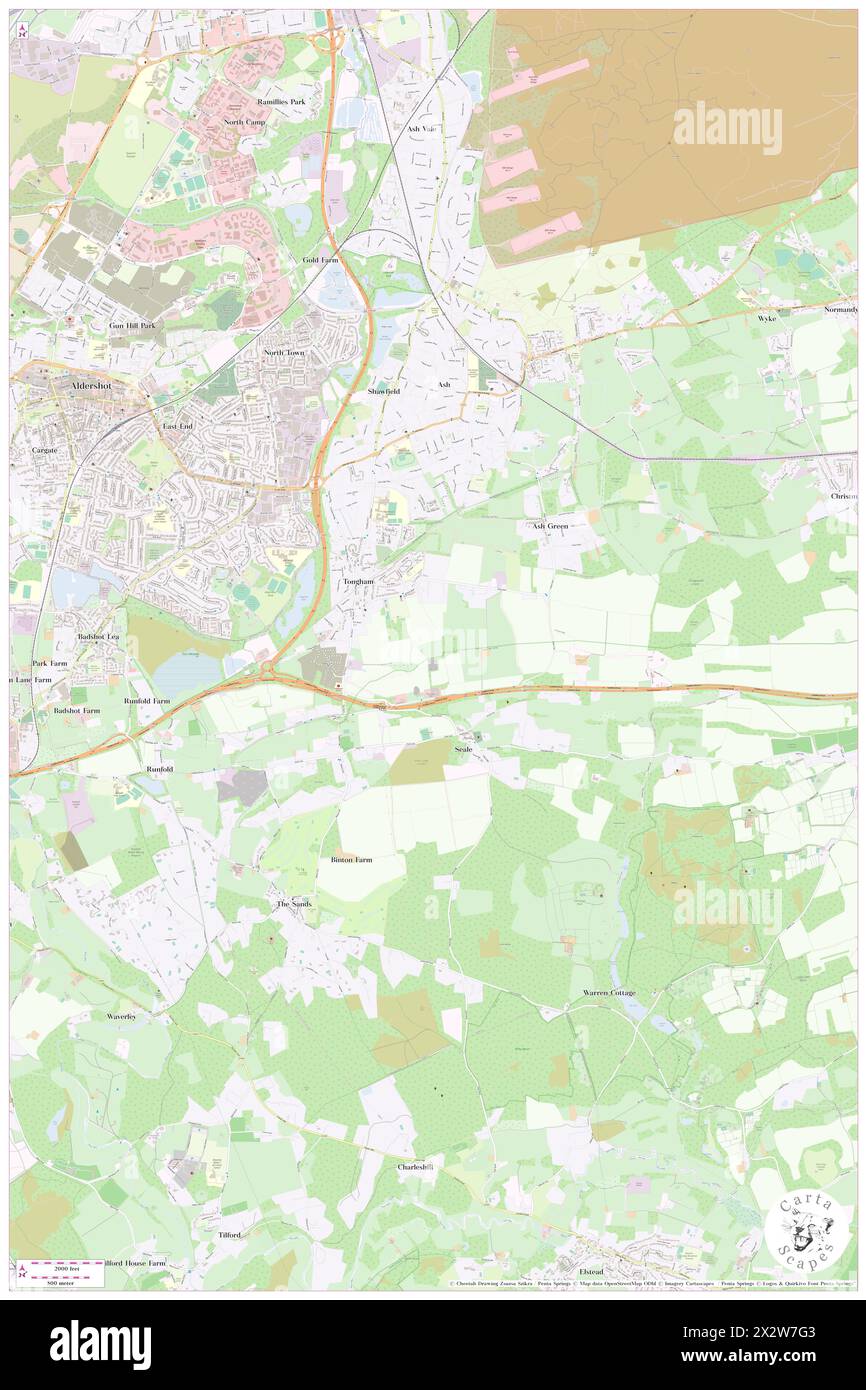 Tongham, Surrey, GB, Regno Unito, Inghilterra, N 51 14' 2'', S 0 43' 50'', MAP, Cartascapes Map pubblicata nel 2024. Esplora Cartascapes, una mappa che rivela i diversi paesaggi, culture ed ecosistemi della Terra. Viaggia attraverso il tempo e lo spazio, scoprendo l'interconnessione del passato, del presente e del futuro del nostro pianeta. Foto Stock