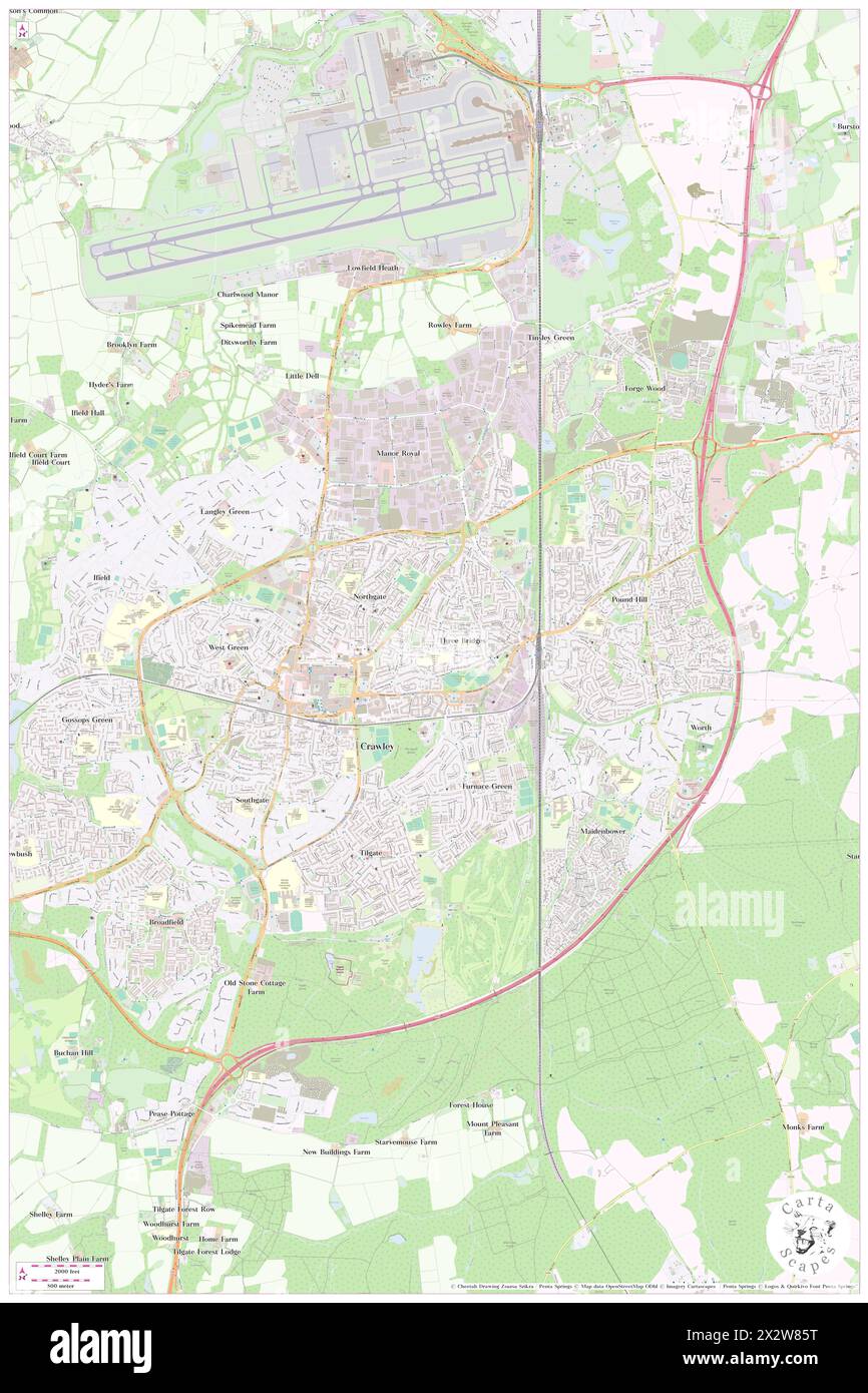 Three Bridges, West Sussex, GB, Regno Unito, Inghilterra, N 51 7' 2'', S 0 10' 24''', MAP, Cartascapes Map pubblicata nel 2024. Esplora Cartascapes, una mappa che rivela i diversi paesaggi, culture ed ecosistemi della Terra. Viaggia attraverso il tempo e lo spazio, scoprendo l'interconnessione del passato, del presente e del futuro del nostro pianeta. Foto Stock