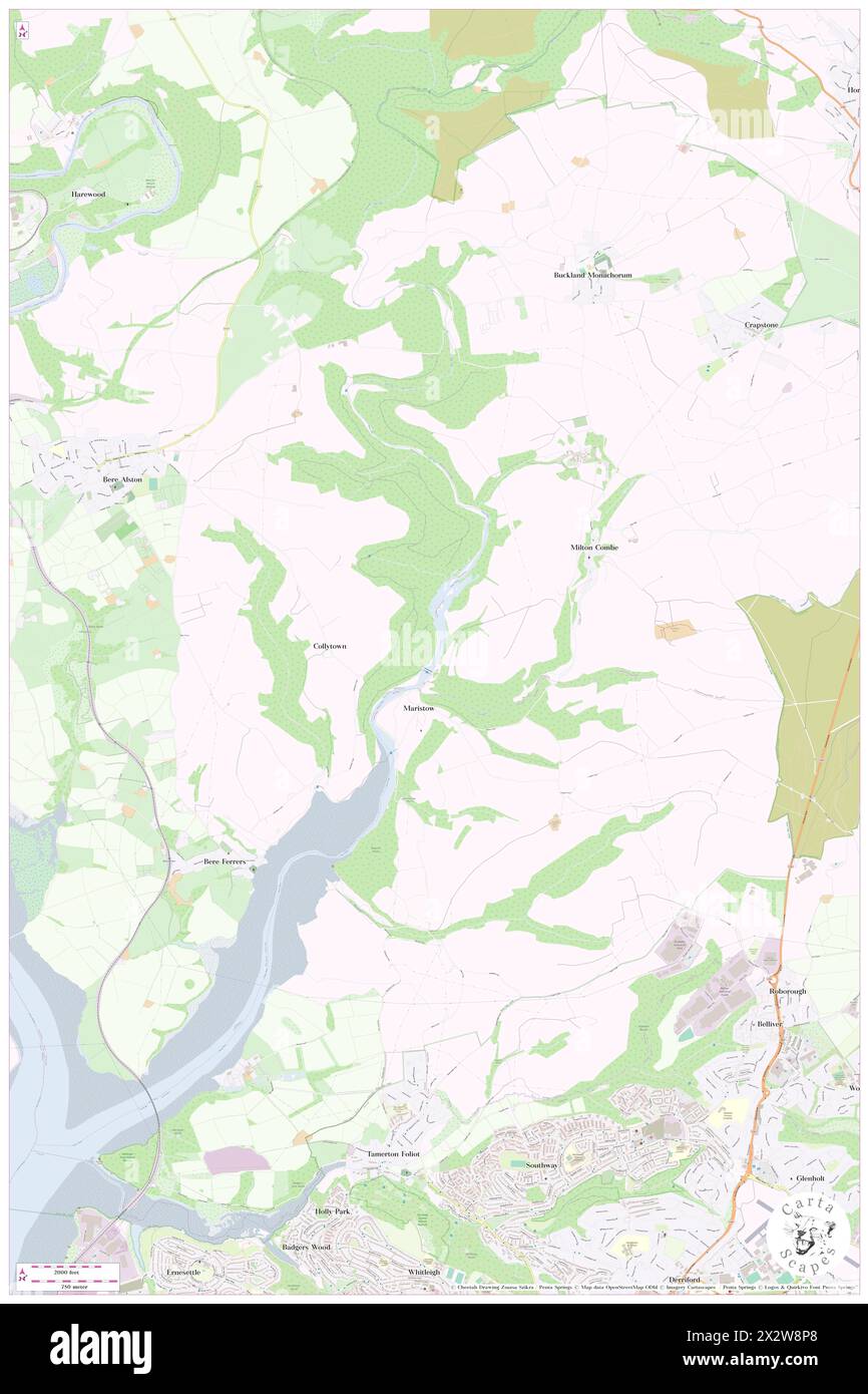 River Tavy, GB, Regno Unito, Inghilterra, N 50 28' 0'', S 4 9' 0''', mappa, Cartascapes Mappa pubblicata nel 2024. Esplora Cartascapes, una mappa che rivela i diversi paesaggi, culture ed ecosistemi della Terra. Viaggia attraverso il tempo e lo spazio, scoprendo l'interconnessione del passato, del presente e del futuro del nostro pianeta. Foto Stock