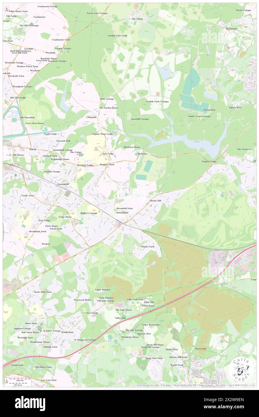 Sunningdale, Royal Borough of Windsor and Maidenhead, GB, Regno Unito, Inghilterra, N 51 23' 55'', S 0 37' 45'', mappa, Cartascapes Map pubblicata nel 2024. Esplora Cartascapes, una mappa che rivela i diversi paesaggi, culture ed ecosistemi della Terra. Viaggia attraverso il tempo e lo spazio, scoprendo l'interconnessione del passato, del presente e del futuro del nostro pianeta. Foto Stock