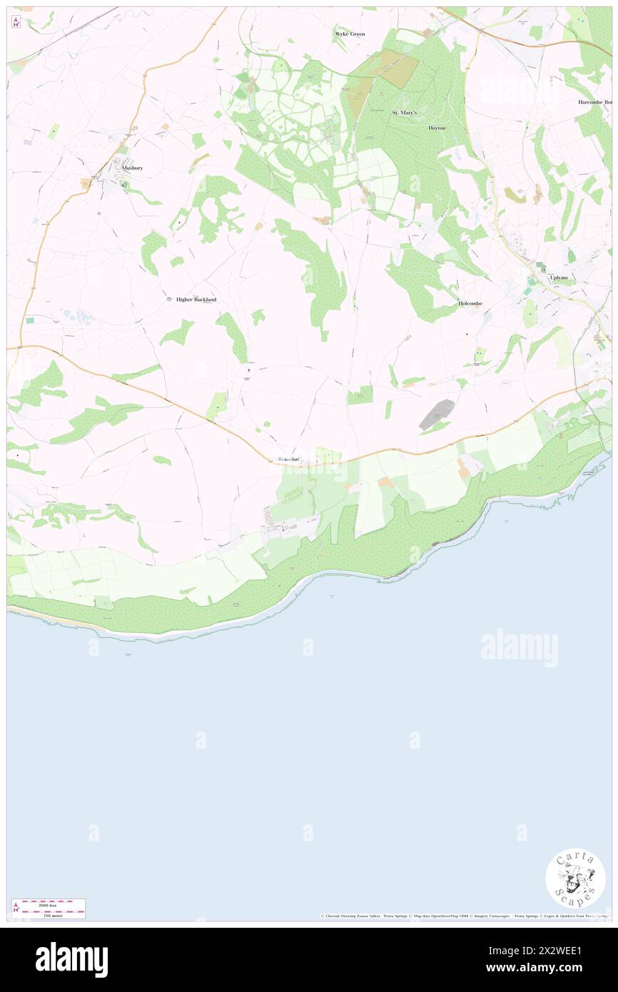 Rousdon, Devon, GB, Regno Unito, Inghilterra, N 50 43' 0'', S 2 59' 49'', MAP, Cartascapes Map pubblicata nel 2024. Esplora Cartascapes, una mappa che rivela i diversi paesaggi, culture ed ecosistemi della Terra. Viaggia attraverso il tempo e lo spazio, scoprendo l'interconnessione del passato, del presente e del futuro del nostro pianeta. Foto Stock