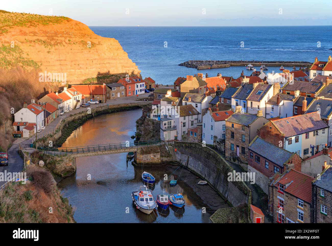 Staithes sulla costa del North Yorkshire Foto Stock