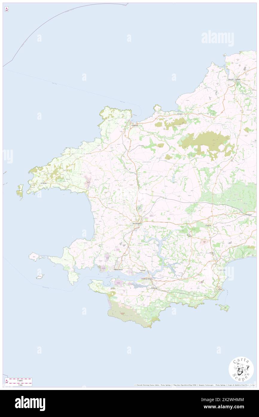 Pembrokeshire Coast National Park, Pembrokeshire, GB, Regno Unito, Galles, N 51 49' 59'', S 5 4' 59'', MAP, Cartascapes Map pubblicata nel 2024. Esplora Cartascapes, una mappa che rivela i diversi paesaggi, culture ed ecosistemi della Terra. Viaggia attraverso il tempo e lo spazio, scoprendo l'interconnessione del passato, del presente e del futuro del nostro pianeta. Foto Stock