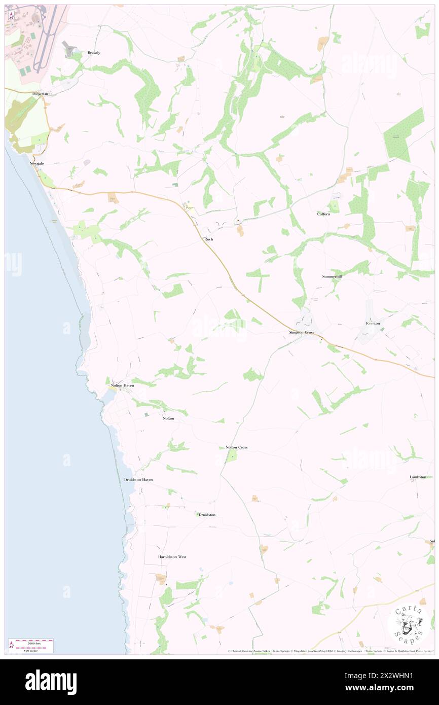 Pembrokeshire Coast National Park, Pembrokeshire, GB, Regno Unito, Galles, N 51 49' 59'', S 5 4' 59'', MAP, Cartascapes Map pubblicata nel 2024. Esplora Cartascapes, una mappa che rivela i diversi paesaggi, culture ed ecosistemi della Terra. Viaggia attraverso il tempo e lo spazio, scoprendo l'interconnessione del passato, del presente e del futuro del nostro pianeta. Foto Stock