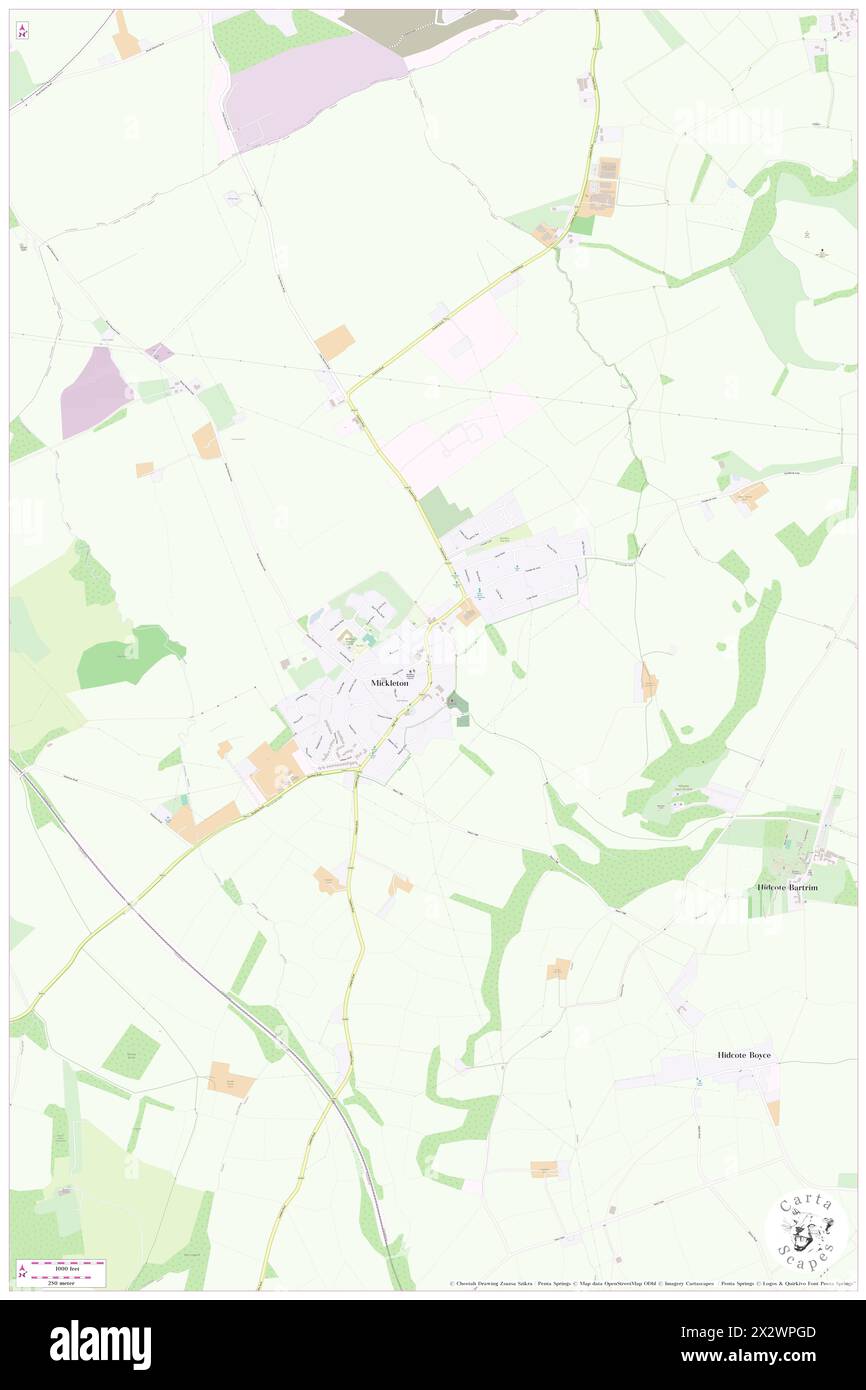 Mickleton, Gloucestershire, GB, Regno Unito, Inghilterra, N 52 5' 29'', S 1 45' 58'', MAP, Cartascapes Map pubblicata nel 2024. Esplora Cartascapes, una mappa che rivela i diversi paesaggi, culture ed ecosistemi della Terra. Viaggia attraverso il tempo e lo spazio, scoprendo l'interconnessione del passato, del presente e del futuro del nostro pianeta. Foto Stock