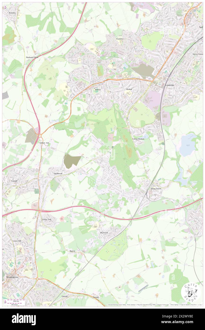 Lickey End, Worcestershire, GB, Regno Unito, Inghilterra, N 52 22' 22'', S 2 0' 52'', MAP, Cartascapes Map pubblicata nel 2024. Esplora Cartascapes, una mappa che rivela i diversi paesaggi, culture ed ecosistemi della Terra. Viaggia attraverso il tempo e lo spazio, scoprendo l'interconnessione del passato, del presente e del futuro del nostro pianeta. Foto Stock