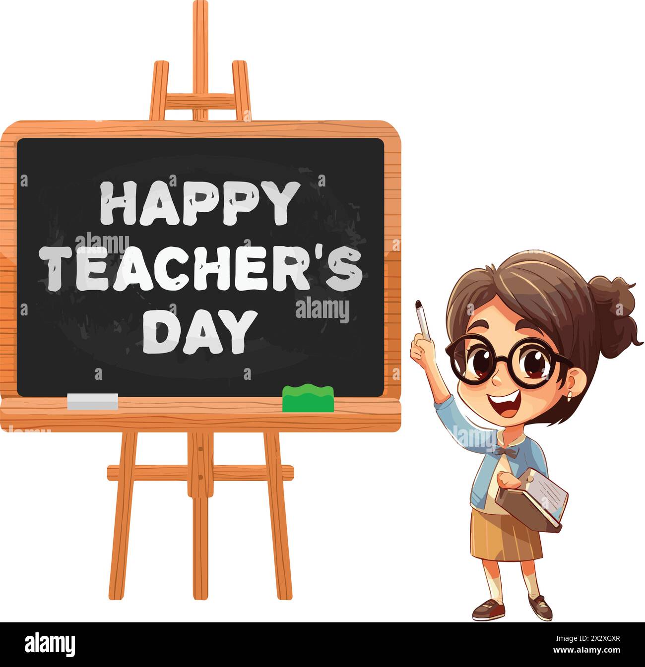 Tessera di buon giorno dell'insegnante. Happy Teacher Day.Happy Teacher's Day Concept Vector Illustration background. Illustrazione Vettoriale
