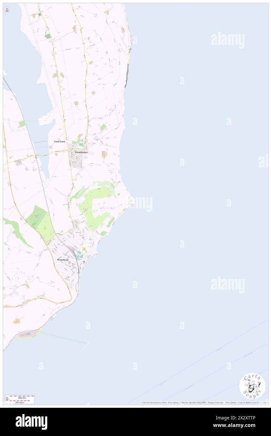 Black Head, Mid and East Antrim, GB, Regno Unito, Irlanda del Nord, N 54 46' 1'', S 5 41' 16'', MAP, Cartascapes Map pubblicata nel 2024. Esplora Cartascapes, una mappa che rivela i diversi paesaggi, culture ed ecosistemi della Terra. Viaggia attraverso il tempo e lo spazio, scoprendo l'interconnessione del passato, del presente e del futuro del nostro pianeta. Foto Stock