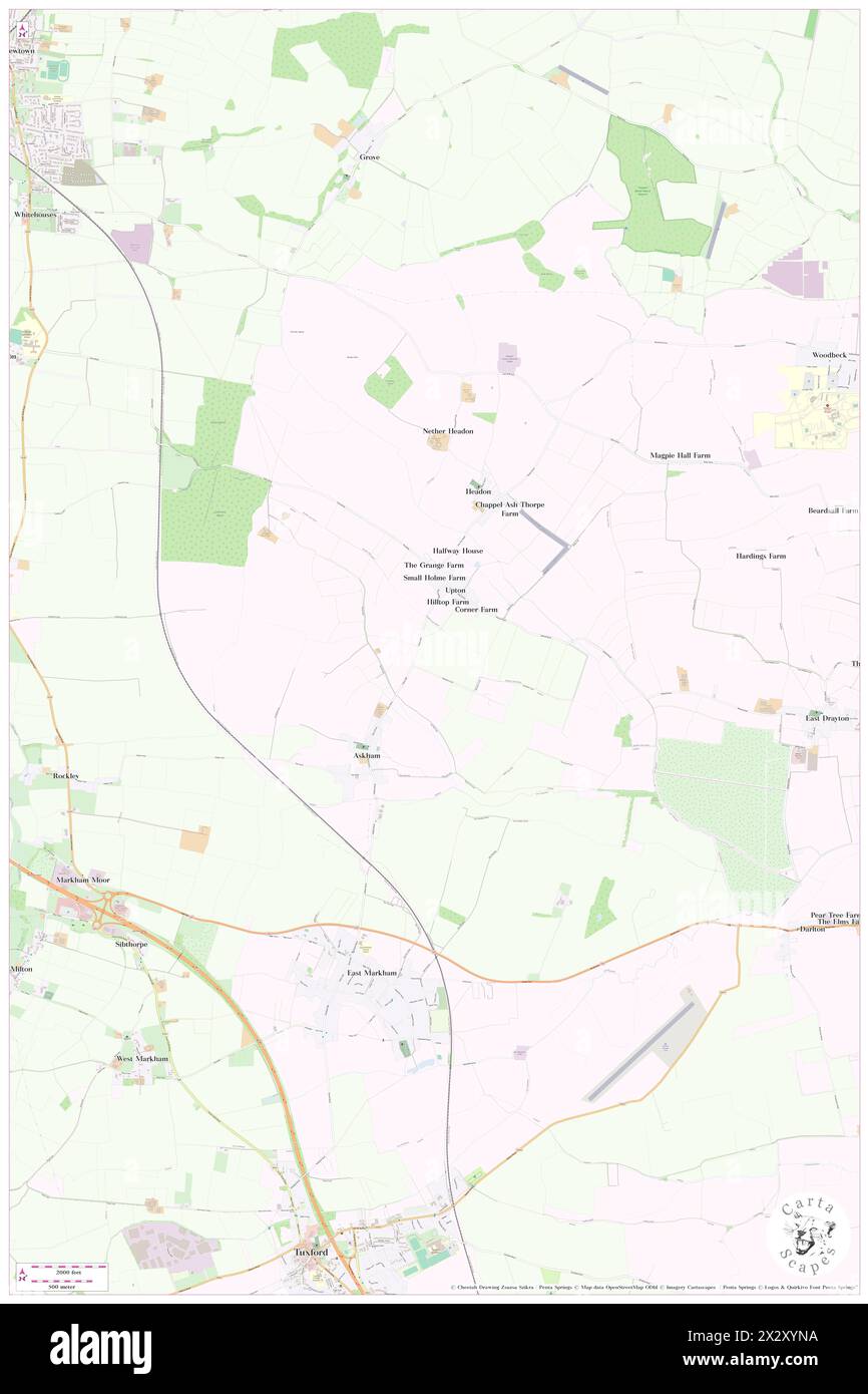 Askham, Nottinghamshire, GB, Regno Unito, Inghilterra, N 53 16' 0'', S 0 52' 59'', MAP, Cartascapes Map pubblicata nel 2024. Esplora Cartascapes, una mappa che rivela i diversi paesaggi, culture ed ecosistemi della Terra. Viaggia attraverso il tempo e lo spazio, scoprendo l'interconnessione del passato, del presente e del futuro del nostro pianeta. Foto Stock