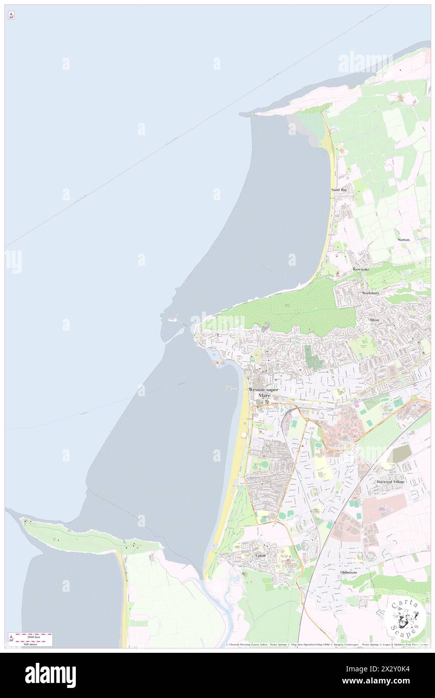 Anchor Head, North Somerset, GB, Regno Unito, Inghilterra, N 51 21' 24''', S 2 59' 20''', MAP, Cartascapes Map pubblicata nel 2024. Esplora Cartascapes, una mappa che rivela i diversi paesaggi, culture ed ecosistemi della Terra. Viaggia attraverso il tempo e lo spazio, scoprendo l'interconnessione del passato, del presente e del futuro del nostro pianeta. Foto Stock