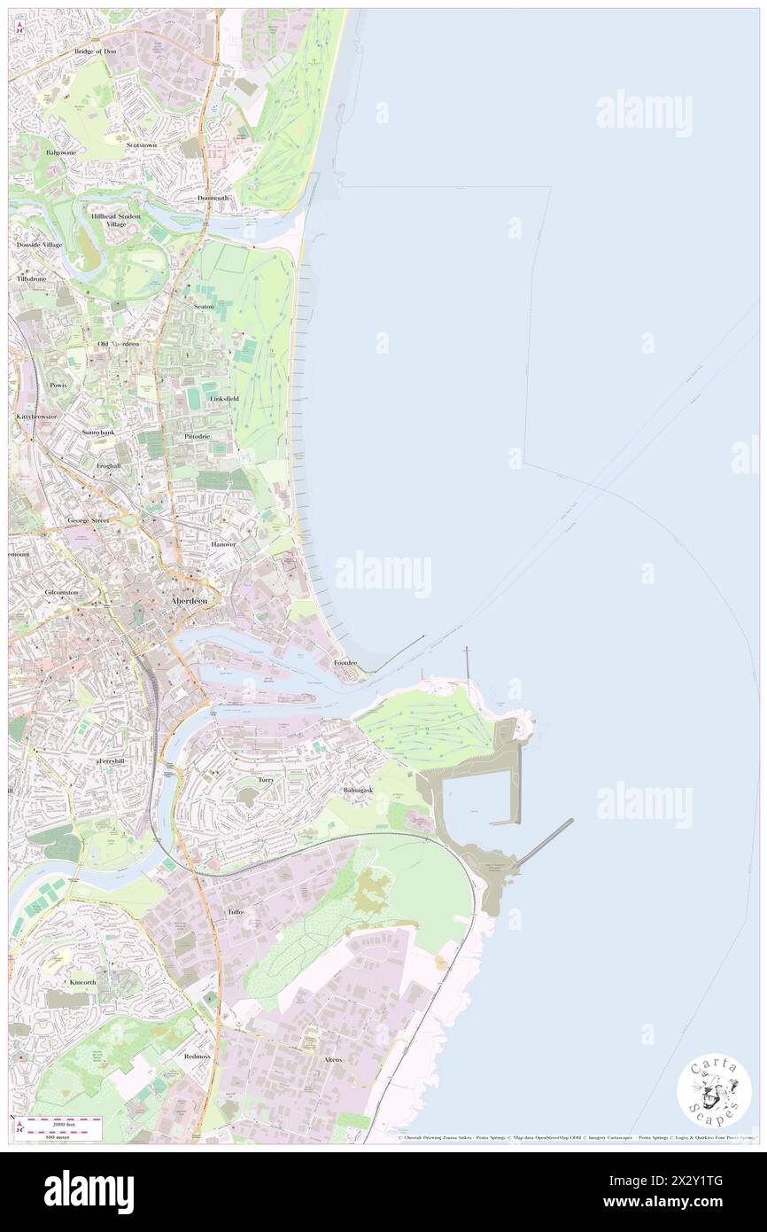 Aberdeen Bay, Aberdeen City, GB, Regno Unito, Scozia, N 57 8' 59'', S 2 4' 0'', MAP, Cartascapes Map pubblicata nel 2024. Esplora Cartascapes, una mappa che rivela i diversi paesaggi, culture ed ecosistemi della Terra. Viaggia attraverso il tempo e lo spazio, scoprendo l'interconnessione del passato, del presente e del futuro del nostro pianeta. Foto Stock