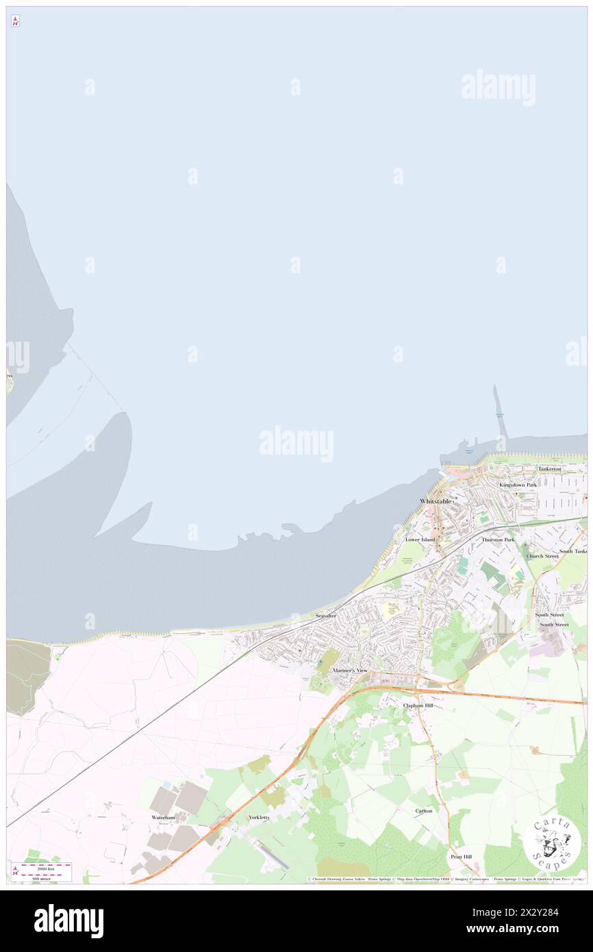 Whitstable Bay, , GB, Regno Unito, Inghilterra, N 51 22' 0'', N 1 0' 0'', MAP, Cartascapes Map pubblicato nel 2024. Esplora Cartascapes, una mappa che rivela i diversi paesaggi, culture ed ecosistemi della Terra. Viaggia attraverso il tempo e lo spazio, scoprendo l'interconnessione del passato, del presente e del futuro del nostro pianeta. Foto Stock