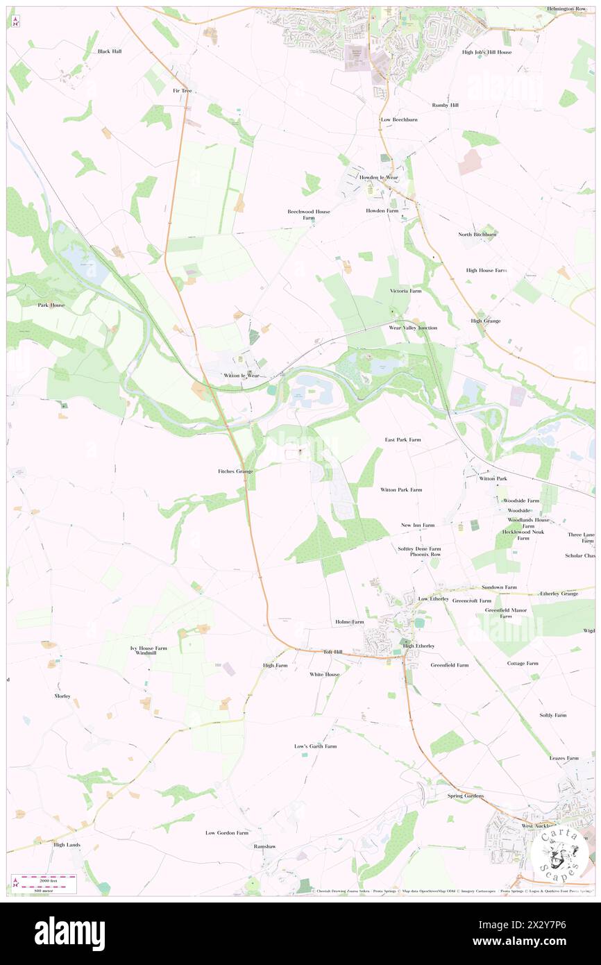 Witton Castle, County Durham, GB, Regno Unito, Inghilterra, N 54 40' 6'', S 1 45' 48'', MAP, Cartascapes Map pubblicata nel 2024. Esplora Cartascapes, una mappa che rivela i diversi paesaggi, culture ed ecosistemi della Terra. Viaggia attraverso il tempo e lo spazio, scoprendo l'interconnessione del passato, del presente e del futuro del nostro pianeta. Foto Stock