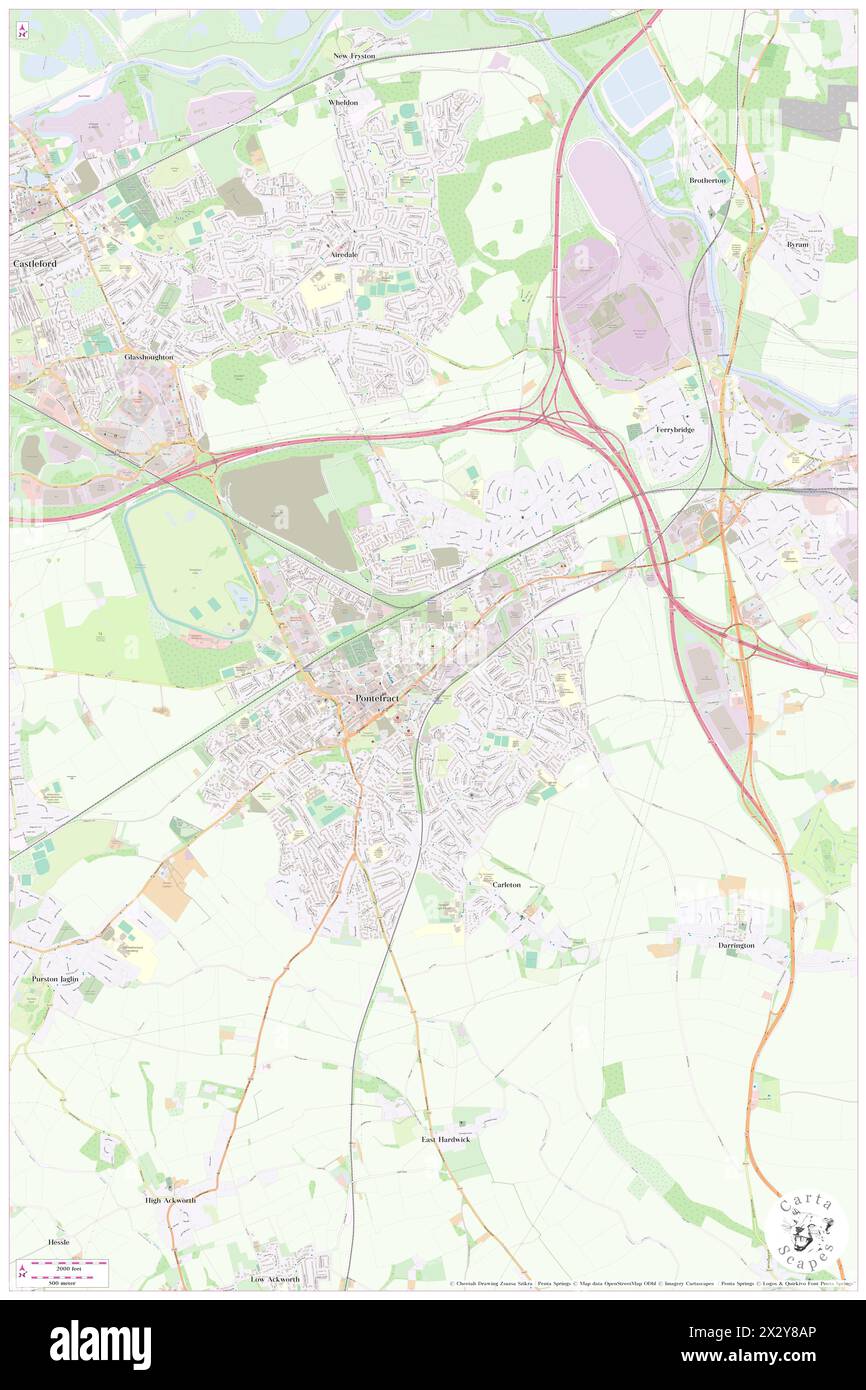 Pontefract Castle, City and Borough of Wakefield, GB, Regno Unito, Inghilterra, N 53 41' 42'', S 1 18' 14'', MAP, Cartascapes Map pubblicata nel 2024. Esplora Cartascapes, una mappa che rivela i diversi paesaggi, culture ed ecosistemi della Terra. Viaggia attraverso il tempo e lo spazio, scoprendo l'interconnessione del passato, del presente e del futuro del nostro pianeta. Foto Stock