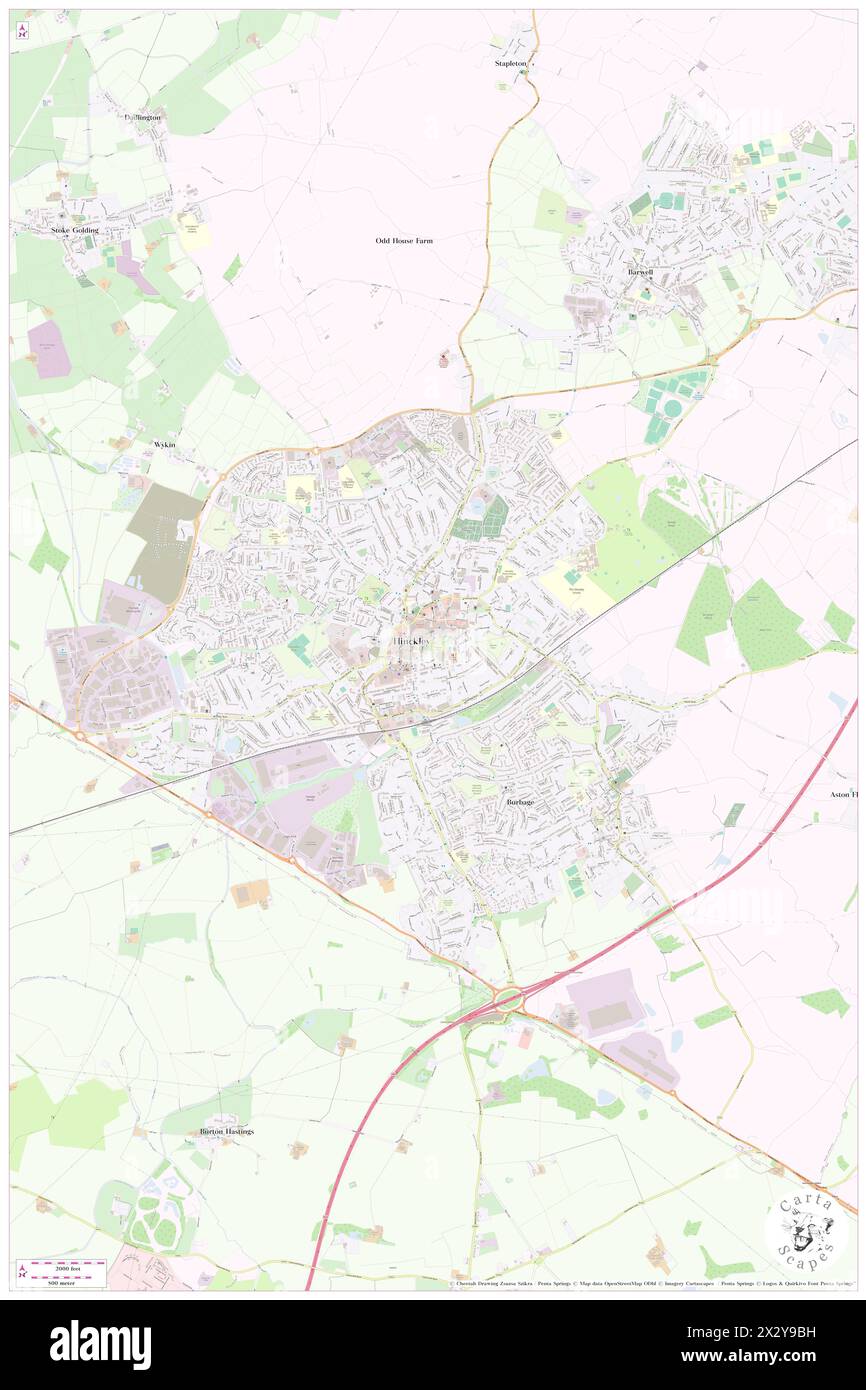 Hinckley Castle Hill, Leicestershire, GB, Regno Unito, Inghilterra, N 52 32' 25'', S 1 22' 13'', MAP, Cartascapes Map pubblicata nel 2024. Esplora Cartascapes, una mappa che rivela i diversi paesaggi, culture ed ecosistemi della Terra. Viaggia attraverso il tempo e lo spazio, scoprendo l'interconnessione del passato, del presente e del futuro del nostro pianeta. Foto Stock