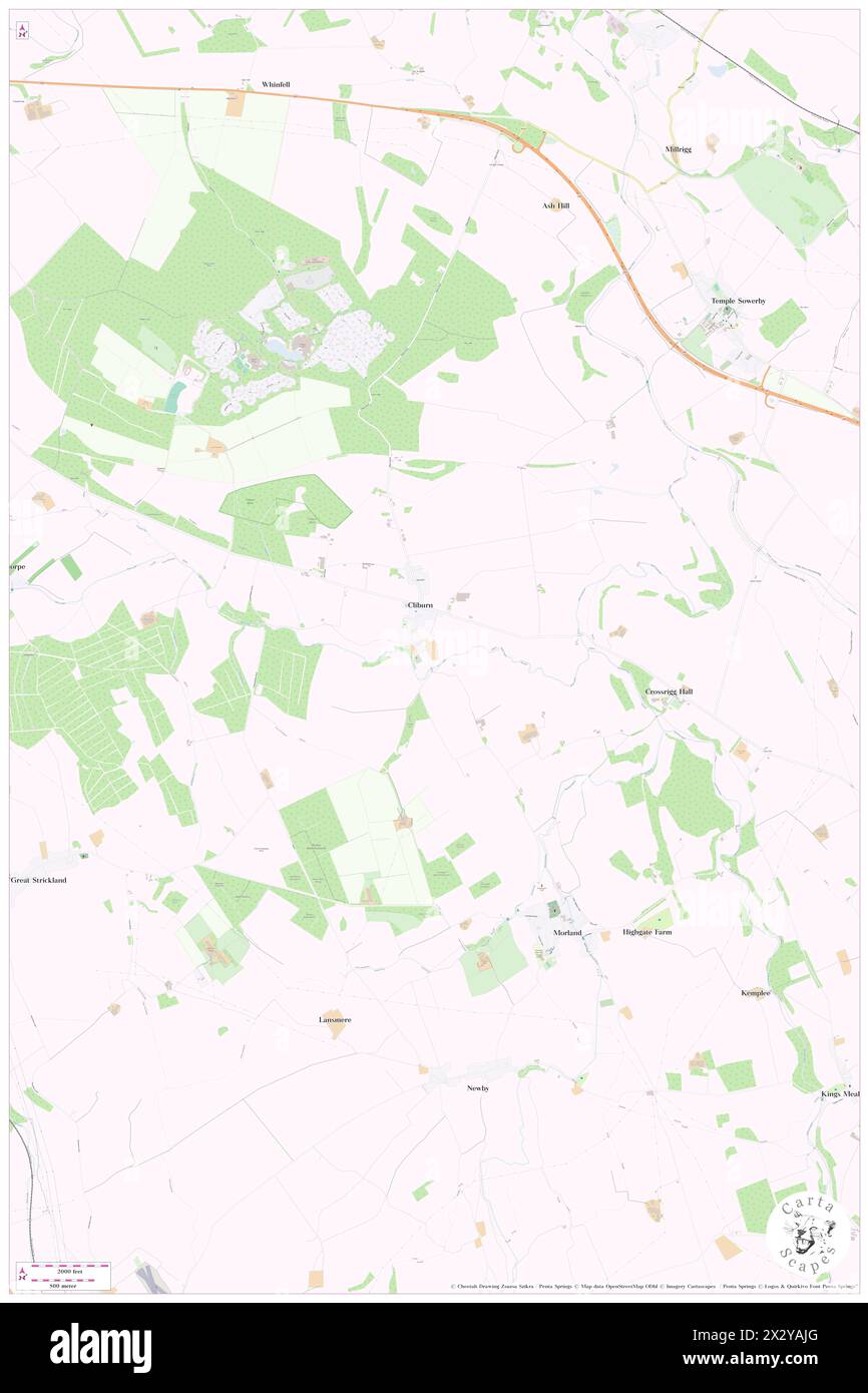 Cliburn Hall, Cumbria, GB, Regno Unito, Inghilterra, N 54 36' 51'', S 2 38' 15'', MAP, Cartascapes Map pubblicata nel 2024. Esplora Cartascapes, una mappa che rivela i diversi paesaggi, culture ed ecosistemi della Terra. Viaggia attraverso il tempo e lo spazio, scoprendo l'interconnessione del passato, del presente e del futuro del nostro pianeta. Foto Stock