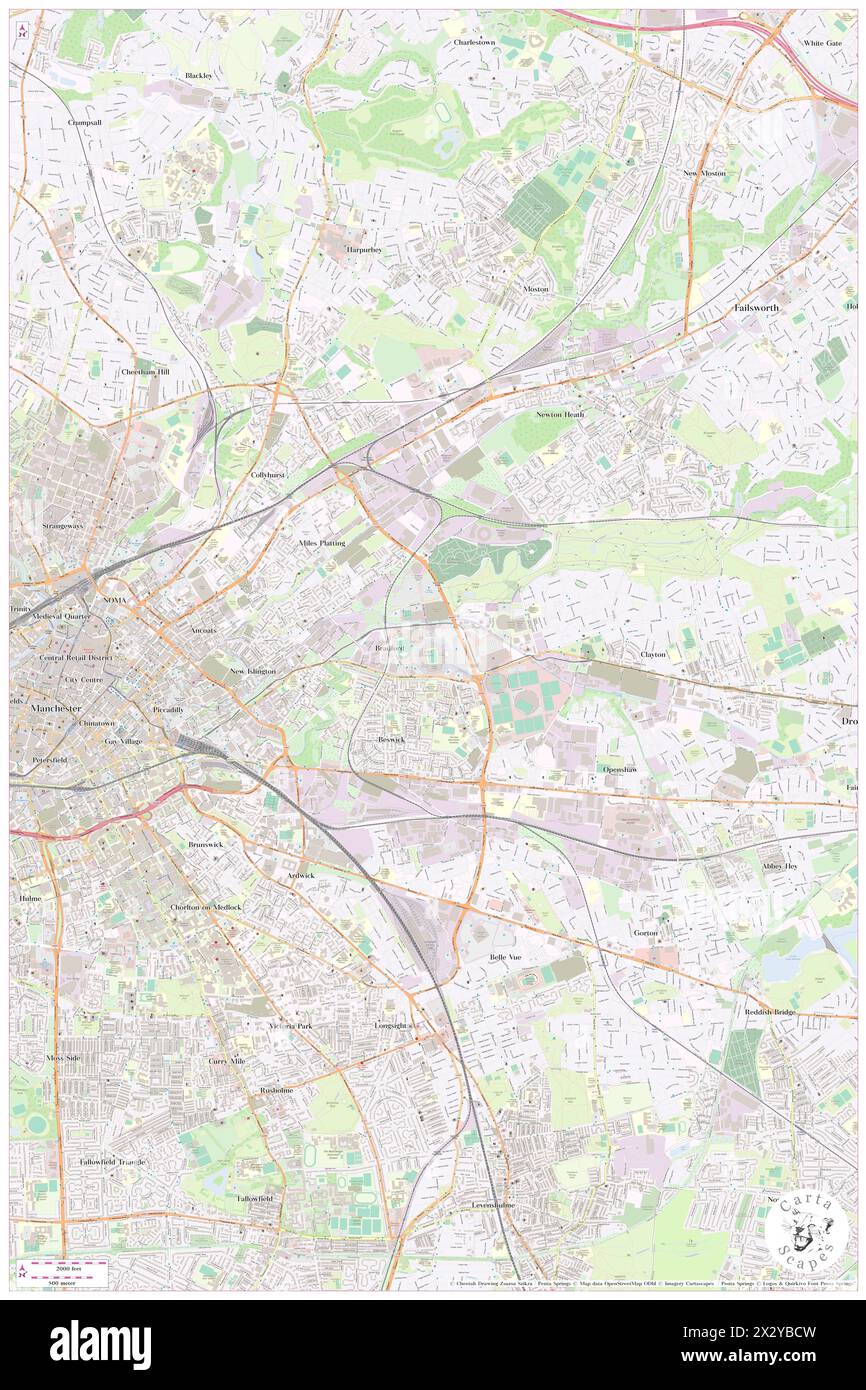 City of Manchester Stadium, Manchester, GB, Regno Unito, Inghilterra, N 53 29' 0'', S 2 12' 0'', MAP, Cartascapes Map pubblicata nel 2024. Esplora Cartascapes, una mappa che rivela i diversi paesaggi, culture ed ecosistemi della Terra. Viaggia attraverso il tempo e lo spazio, scoprendo l'interconnessione del passato, del presente e del futuro del nostro pianeta. Foto Stock