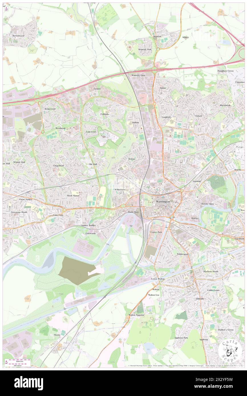 Warrington Hospital, Warrington, GB, Regno Unito, Inghilterra, N 53 23' 38'', S 2 36' 38'', MAP, Cartascapes Map pubblicata nel 2024. Esplora Cartascapes, una mappa che rivela i diversi paesaggi, culture ed ecosistemi della Terra. Viaggia attraverso il tempo e lo spazio, scoprendo l'interconnessione del passato, del presente e del futuro del nostro pianeta. Foto Stock