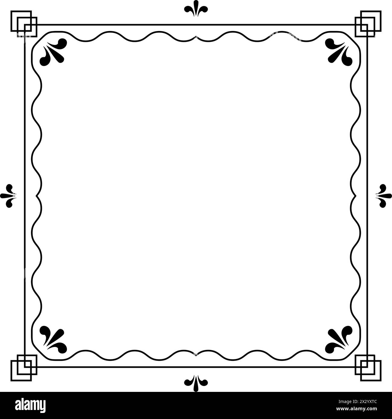 illustrazione vettoriale dei cartoni animati con cornice floreale a corona Illustrazione Vettoriale