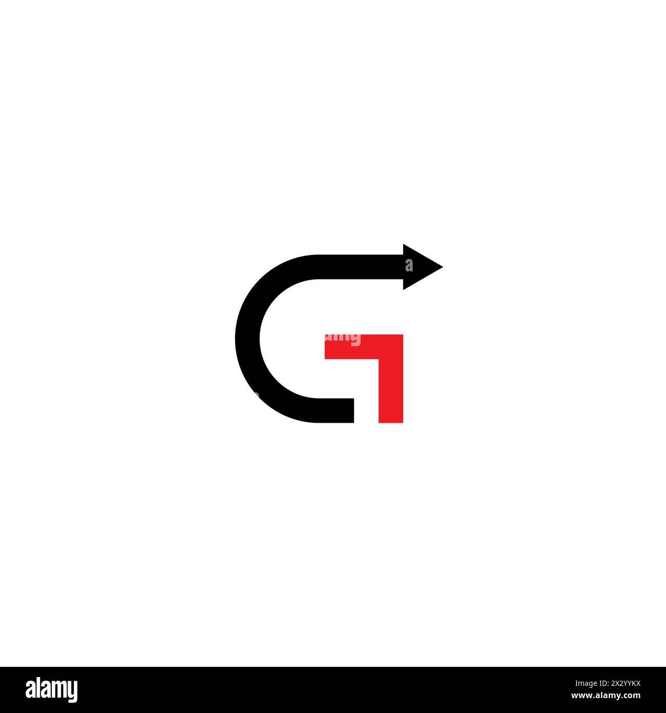 Logo freccia G iniziale. Icona lettera G. Illustrazione Vettoriale