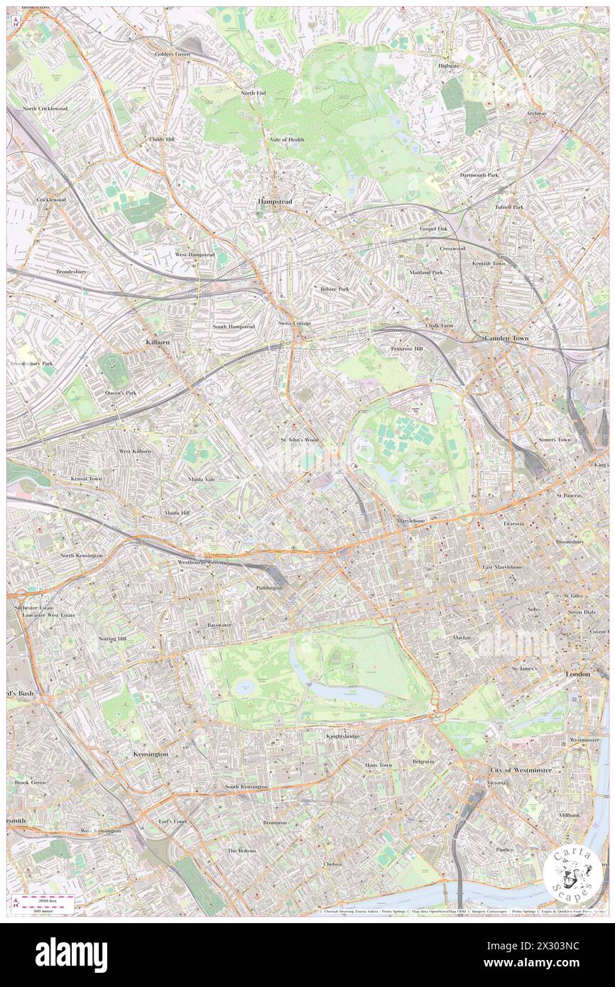 Lord's Cricket Ground, Greater London, GB, Regno Unito, Inghilterra, N 51 31' 45'', S 0 10' 22'', MAP, Cartascapes Map pubblicata nel 2024. Esplora Cartascapes, una mappa che rivela i diversi paesaggi, culture ed ecosistemi della Terra. Viaggia attraverso il tempo e lo spazio, scoprendo l'interconnessione del passato, del presente e del futuro del nostro pianeta. Foto Stock