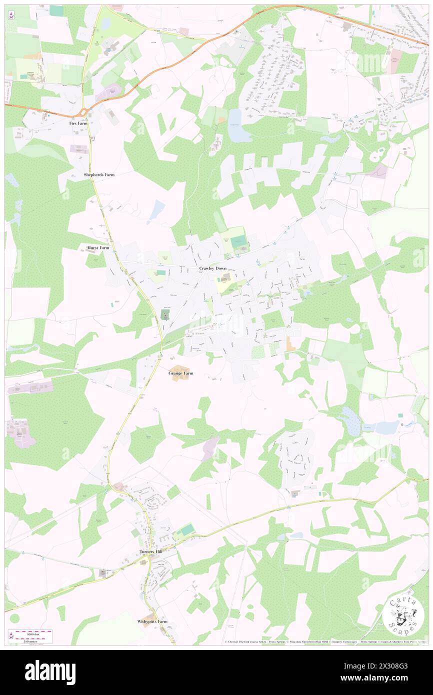 Crawley Down, West Sussex, GB, Regno Unito, Inghilterra, N 51 7' 14'', S 0 4' 38'', MAP, Cartascapes Map pubblicata nel 2024. Esplora Cartascapes, una mappa che rivela i diversi paesaggi, culture ed ecosistemi della Terra. Viaggia attraverso il tempo e lo spazio, scoprendo l'interconnessione del passato, del presente e del futuro del nostro pianeta. Foto Stock