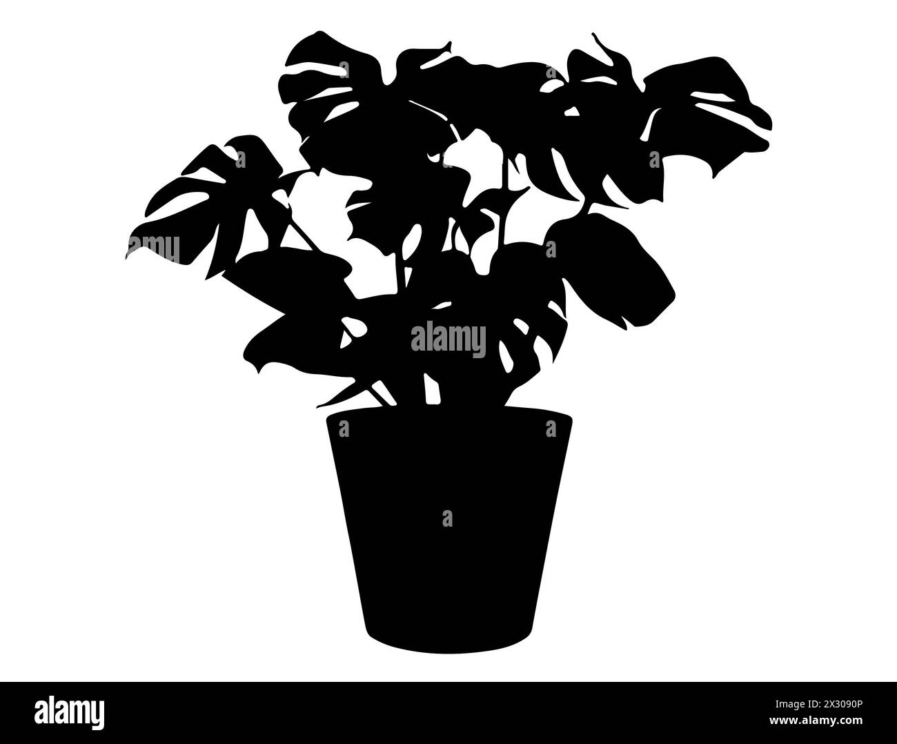 Grafica vettoriale con silhouette di piante tropicali Illustrazione Vettoriale