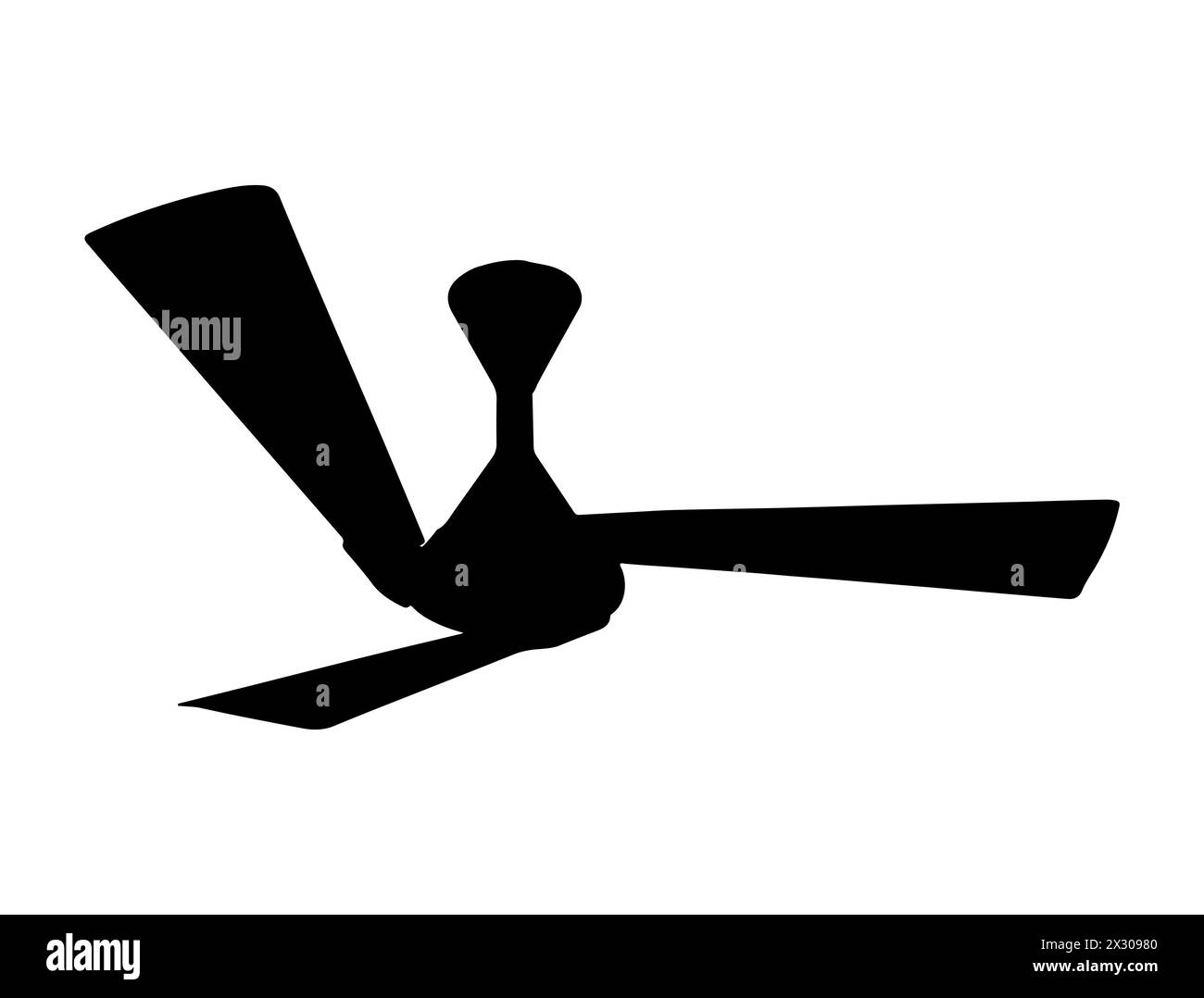 Disegno vettoriale silhouette ventilatore a soffitto Illustrazione Vettoriale