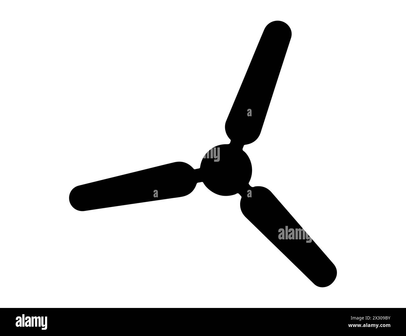 Disegno vettoriale silhouette ventilatore a soffitto Illustrazione Vettoriale