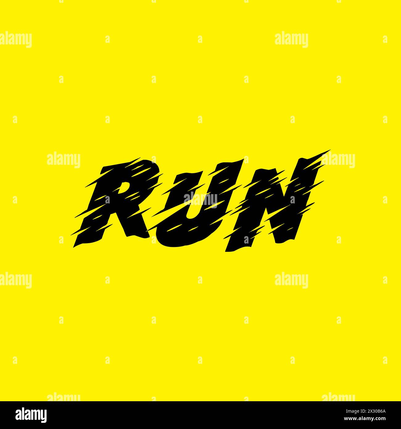 Logo RUN Letter. Logo Sport Illustrazione Vettoriale