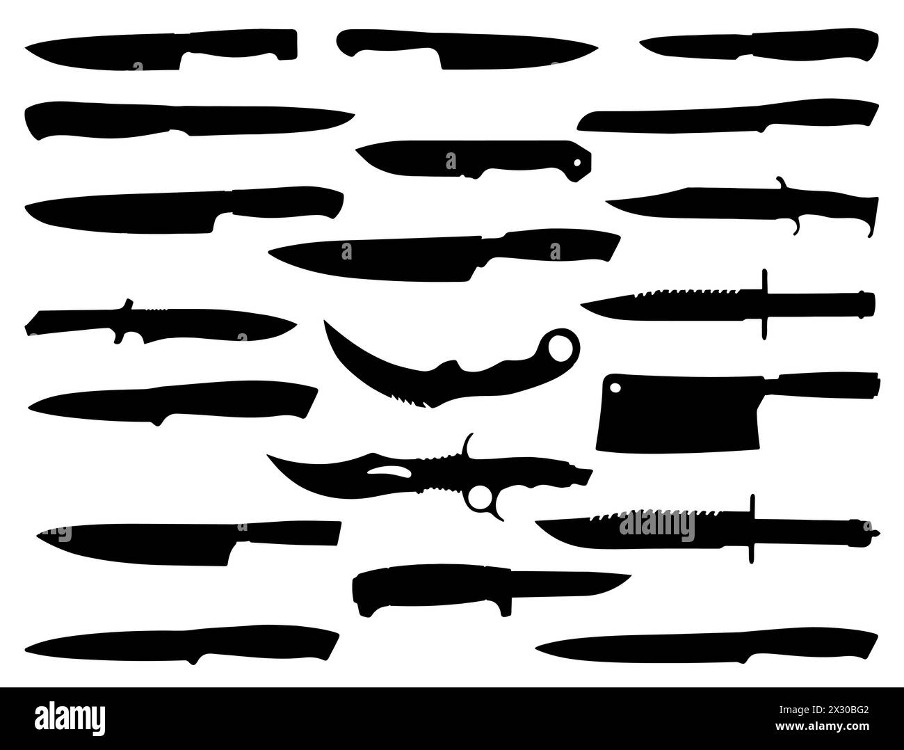 Grafica vettoriale silhouette coltelli Illustrazione Vettoriale