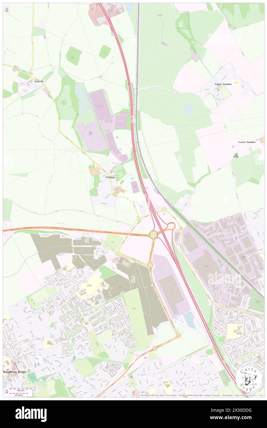 Chalton, Central Bedfordshire, GB, Regno Unito, Inghilterra, N 51 55' 40'', S 0 30' 5'', MAP, Cartascapes Map pubblicata nel 2024. Esplora Cartascapes, una mappa che rivela i diversi paesaggi, culture ed ecosistemi della Terra. Viaggia attraverso il tempo e lo spazio, scoprendo l'interconnessione del passato, del presente e del futuro del nostro pianeta. Foto Stock