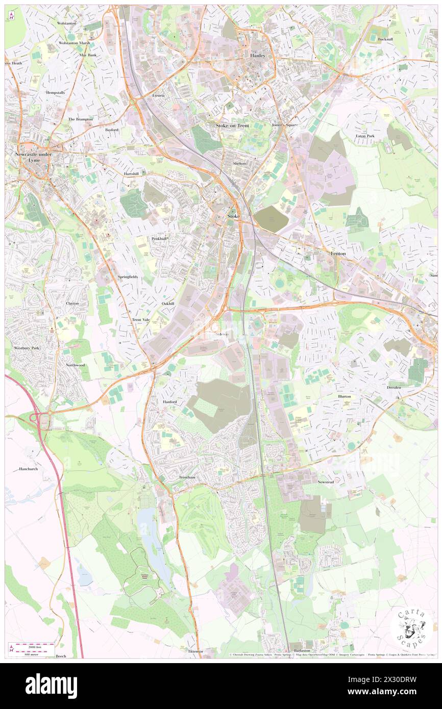 Sideway, Stoke-on-Trent, GB, Regno Unito, Inghilterra, N 52 59' 14'', S 2 11' 1''', MAP, Cartascapes Map pubblicata nel 2024. Esplora Cartascapes, una mappa che rivela i diversi paesaggi, culture ed ecosistemi della Terra. Viaggia attraverso il tempo e lo spazio, scoprendo l'interconnessione del passato, del presente e del futuro del nostro pianeta. Foto Stock