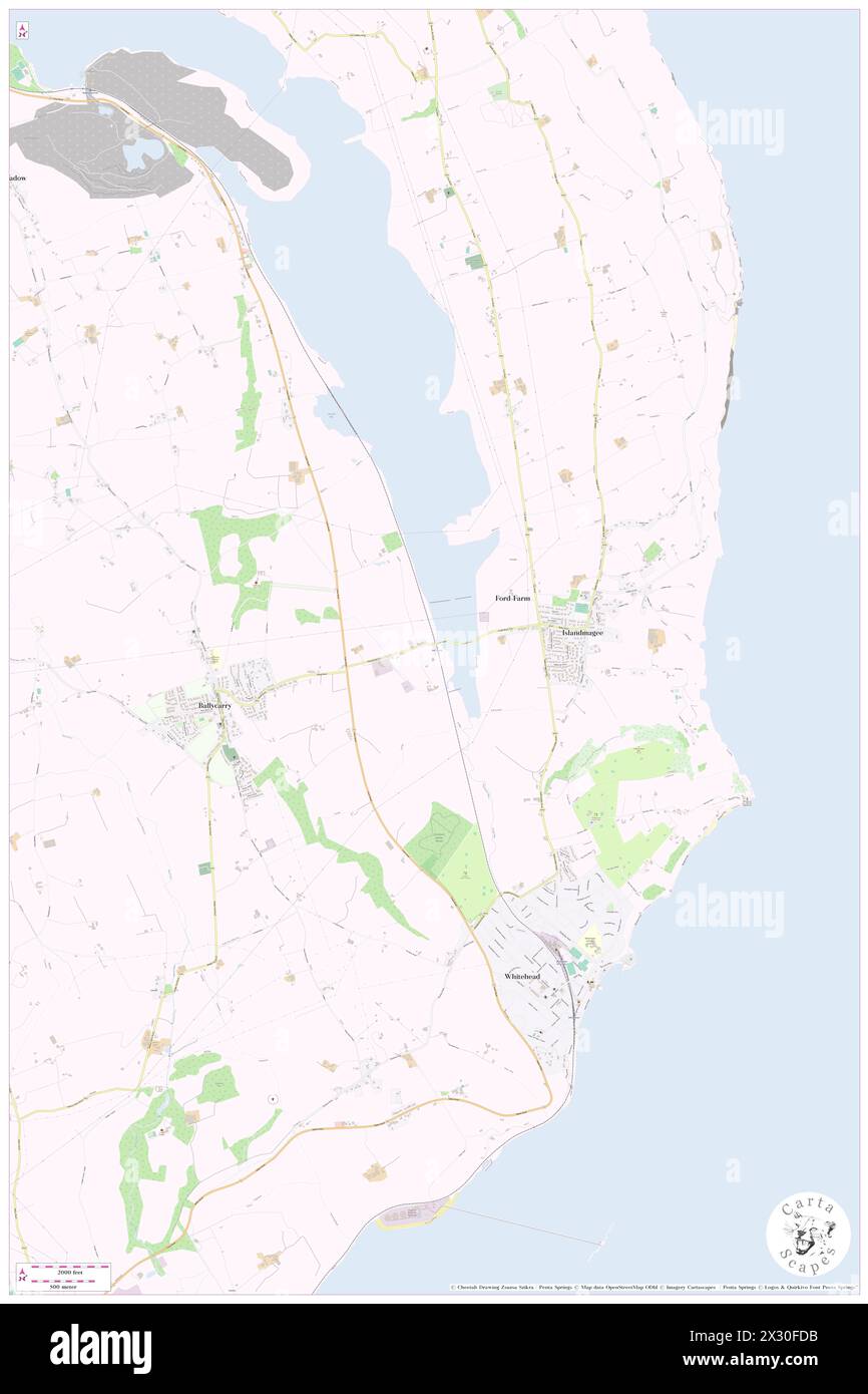 Ballycarry Railway Station, Mid and East Antrim, GB, Regno Unito, Irlanda del Nord, N 54 46' 37'', S 5 43' 33'', mappa, Cartascapes Map pubblicata nel 2024. Esplora Cartascapes, una mappa che rivela i diversi paesaggi, culture ed ecosistemi della Terra. Viaggia attraverso il tempo e lo spazio, scoprendo l'interconnessione del passato, del presente e del futuro del nostro pianeta. Foto Stock