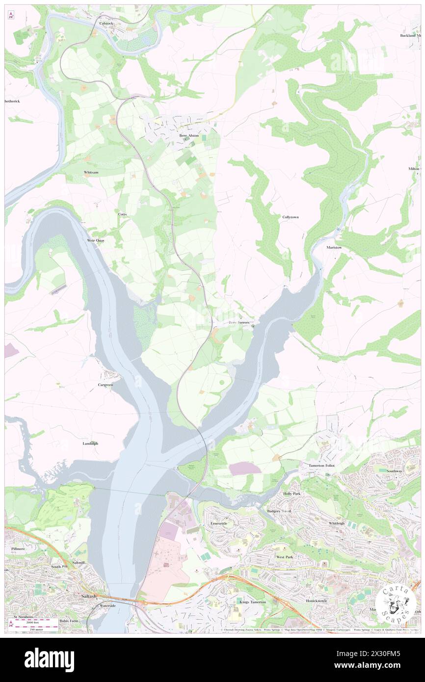 Stazione ferroviaria di Bere Ferrers, Devon, GB, Regno Unito, Inghilterra, N 50 27' 5'', S 4 10' 52''', MAP, Cartascapes Map pubblicata nel 2024. Esplora Cartascapes, una mappa che rivela i diversi paesaggi, culture ed ecosistemi della Terra. Viaggia attraverso il tempo e lo spazio, scoprendo l'interconnessione del passato, del presente e del futuro del nostro pianeta. Foto Stock