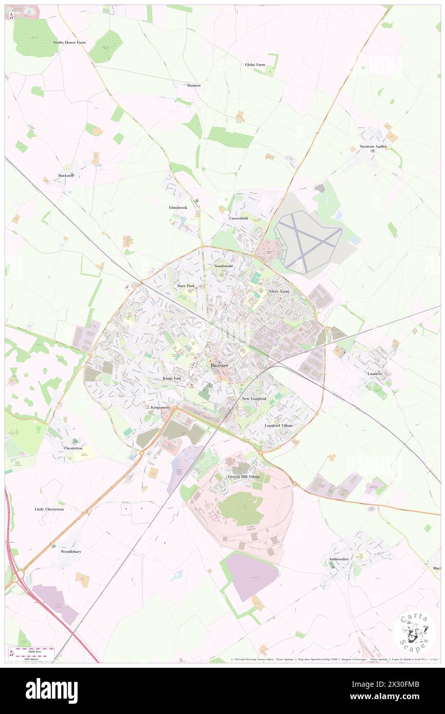 Bicester North Railway Station, Oxfordshire, GB, Regno Unito, Inghilterra, N 51 54' 12'', S 1 9' 3'', MAP, Cartascapes Map pubblicata nel 2024. Esplora Cartascapes, una mappa che rivela i diversi paesaggi, culture ed ecosistemi della Terra. Viaggia attraverso il tempo e lo spazio, scoprendo l'interconnessione del passato, del presente e del futuro del nostro pianeta. Foto Stock