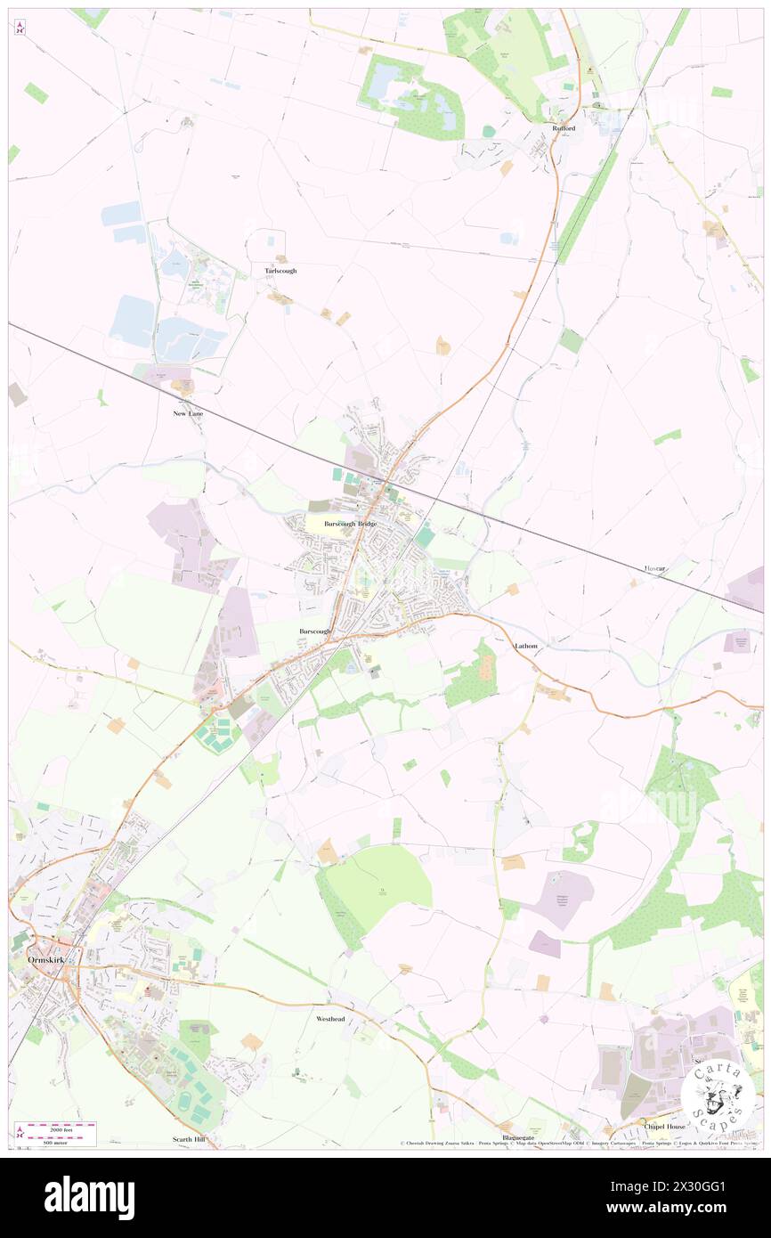 Burscough Junction Railway Station, Lancashire, GB, Regno Unito, Inghilterra, N 53 35' 50'', S 2 50' 26'', MAP, Cartascapes Map pubblicata nel 2024. Esplora Cartascapes, una mappa che rivela i diversi paesaggi, culture ed ecosistemi della Terra. Viaggia attraverso il tempo e lo spazio, scoprendo l'interconnessione del passato, del presente e del futuro del nostro pianeta. Foto Stock