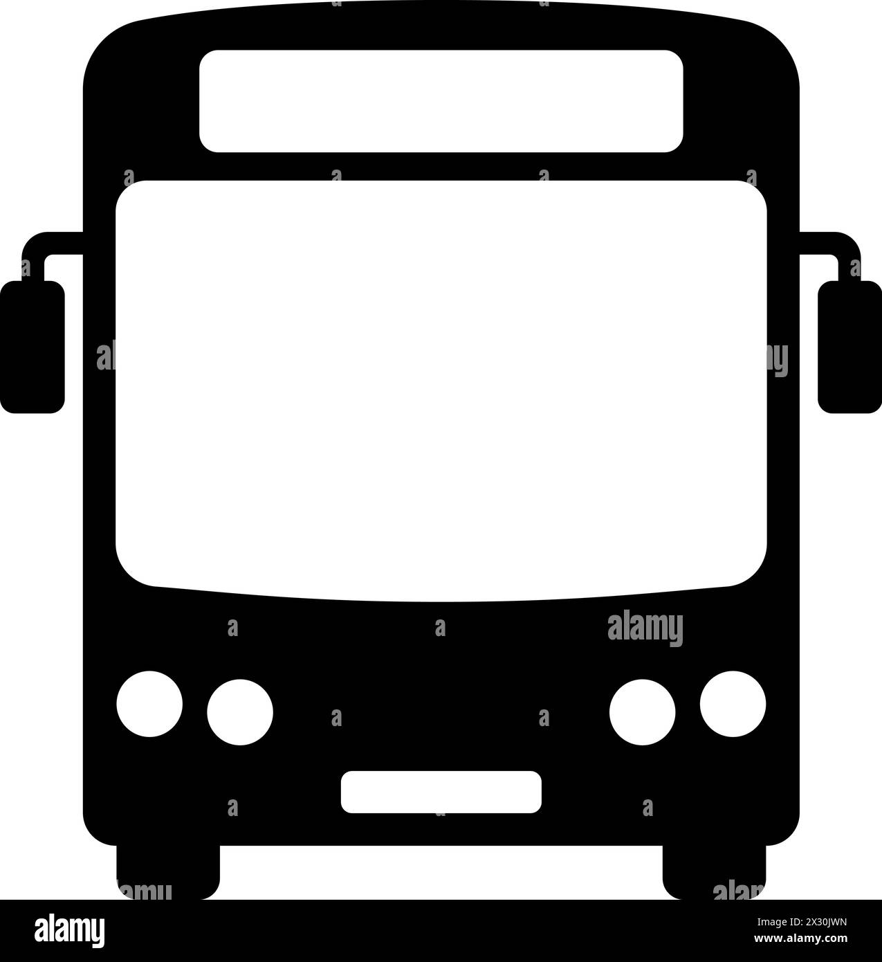 Icona del bus piatto come simbolo della pagina Web del trasporto passeggeri in città Illustrazione Vettoriale