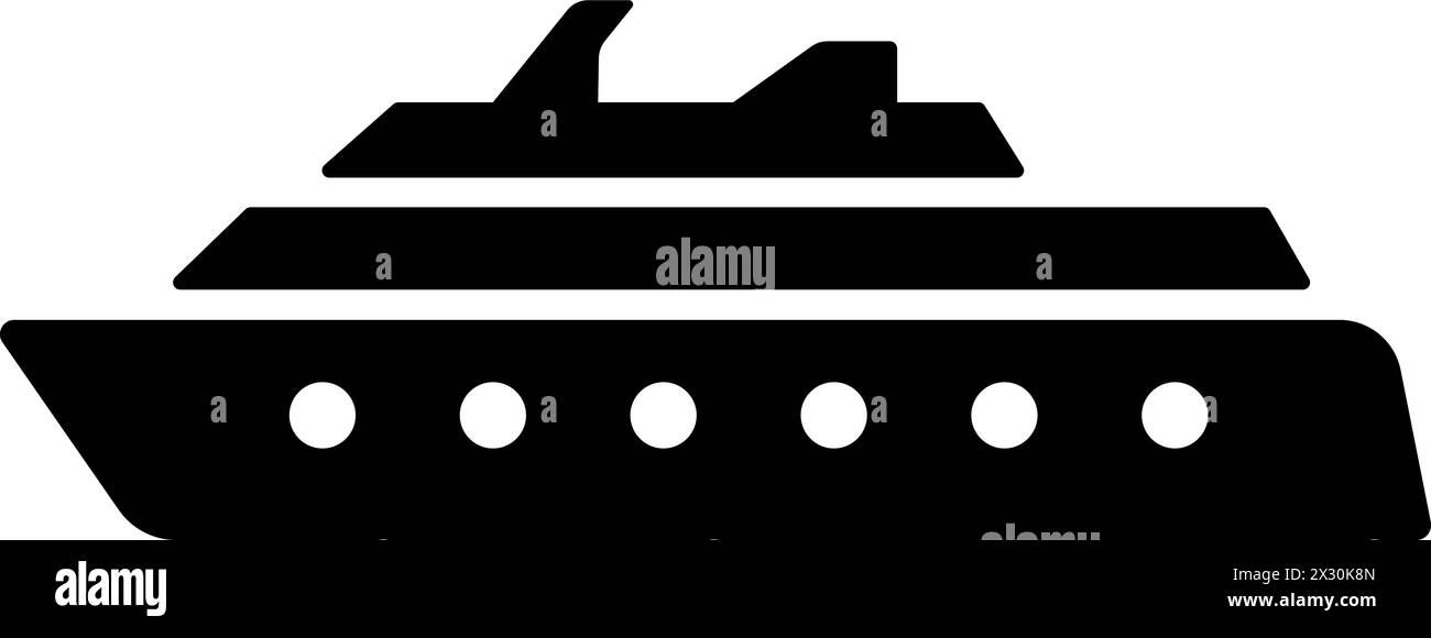 Icona della nave piatta come simbolo per la progettazione di pagine Web del trasporto di passeggeri Illustrazione Vettoriale