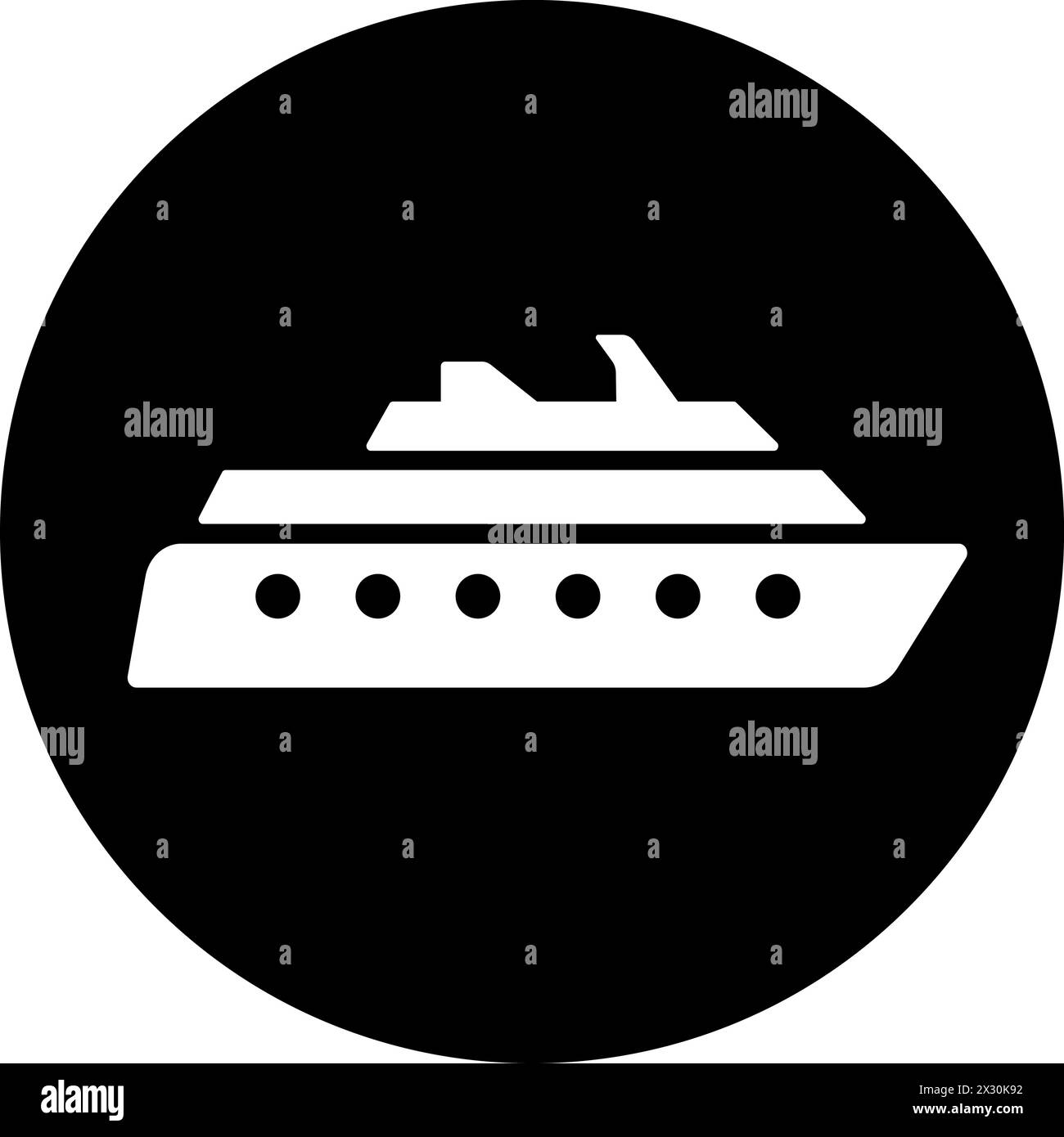 Icona della nave come simbolo della pagina Web del trasporto di passeggeri Illustrazione Vettoriale