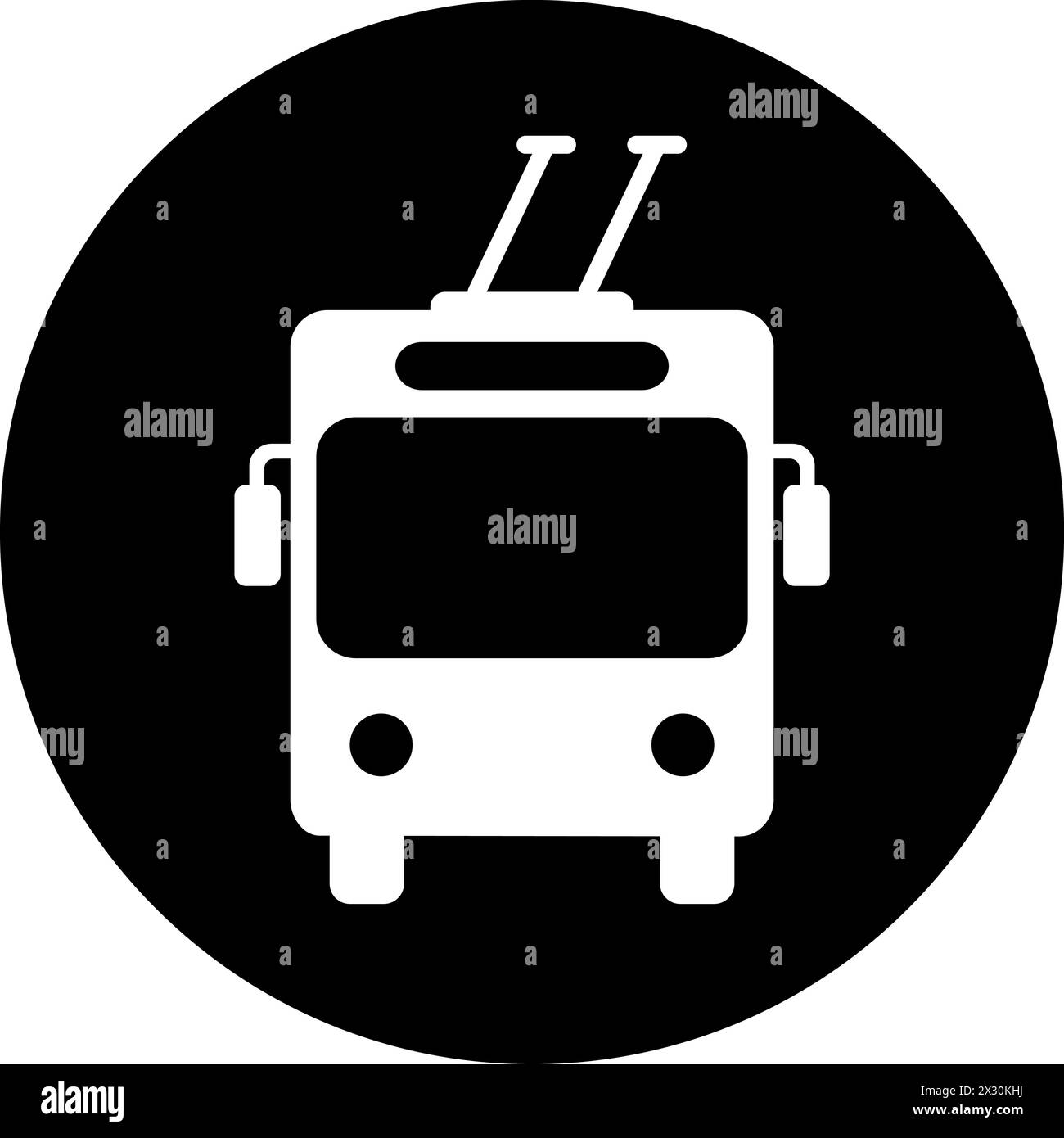 Icona filobus come simbolo per la progettazione di pagine Web del trasporto passeggeri Illustrazione Vettoriale
