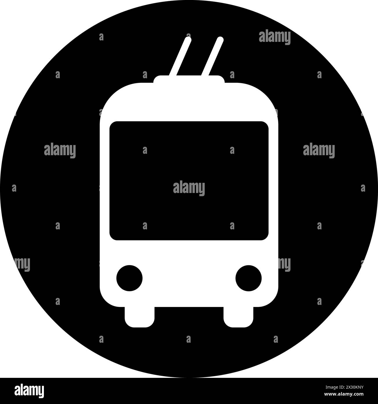 Icona filobus come simbolo per il design della pagina Web del trasporto passeggeri di tipo "sity" Illustrazione Vettoriale